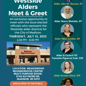 Westside Alders Meet and Greet, Thursday, July 13, 6-8 PM